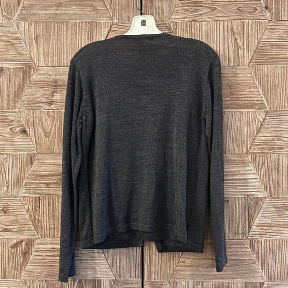 Vintage Unnecessary Essentials Sweater Charcoal Gray Size S Floral Beads - Picture 4 of 6